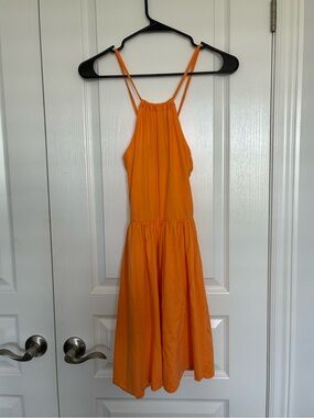 ASOS Petite Orange Halter Midi Dress